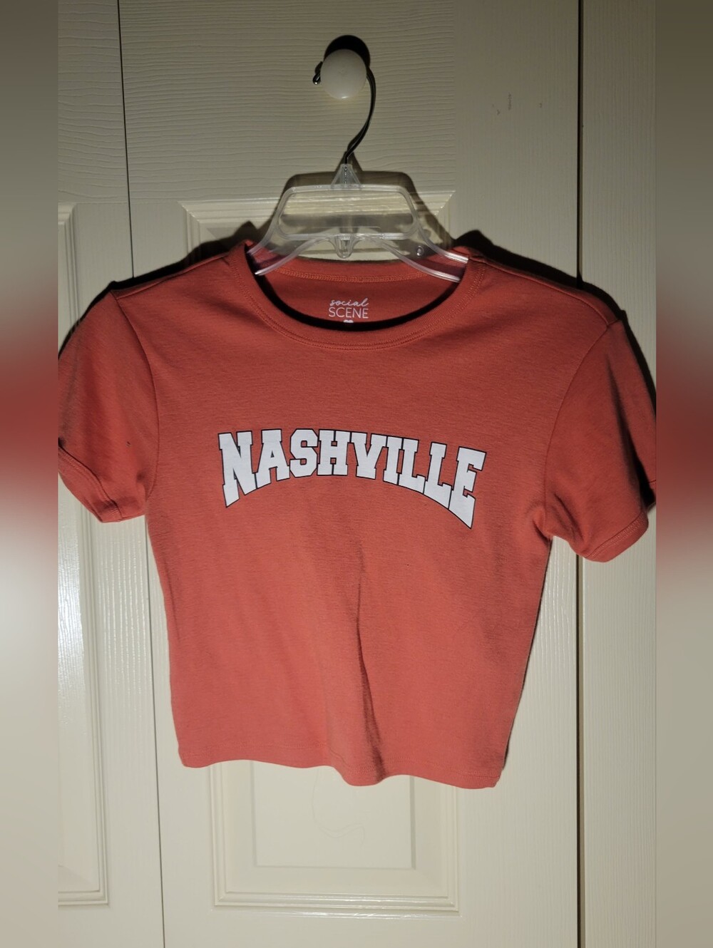 Women's Nashville Graphic Crop Top - Peachy/Orange